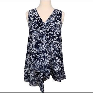 SIMPLY VERA VERA WANG Asymmetrical Top Floral M